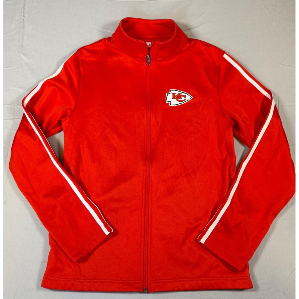 NFL Team Apparel Kansas City Chiefs Red Full Zip Track Jacket Mens Small